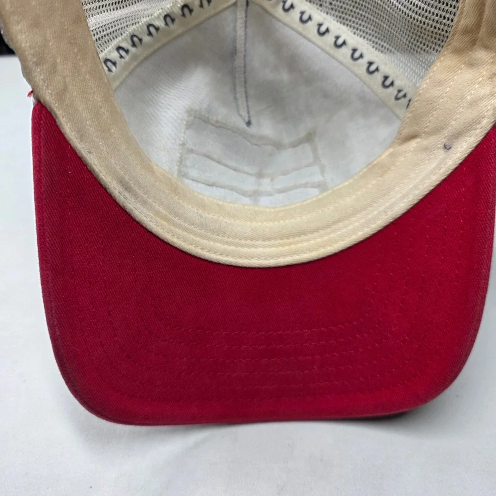 True Religion World Tour Mesh Trucker Hat Navy Red White Snapback OS